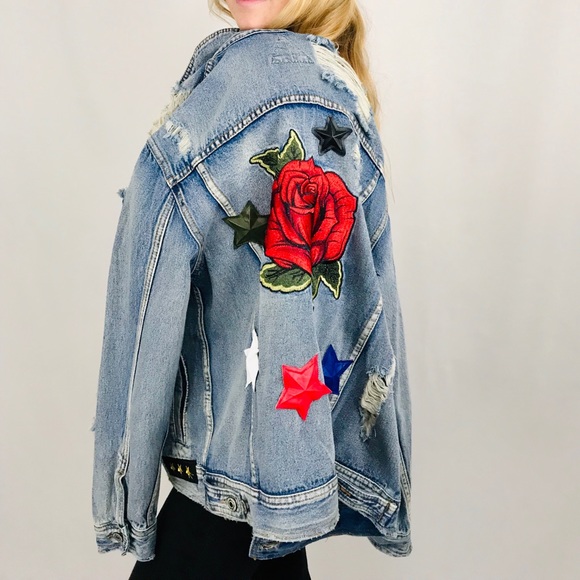 Signature 8 custom patch medium wash denim jacket - Picture 3 of 6